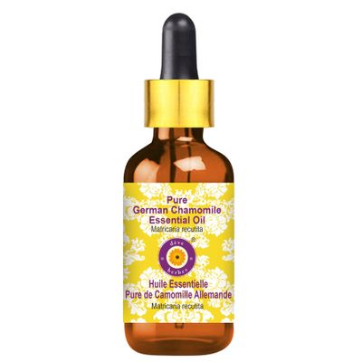 dve herbes German Chamomile Essential Oil (Matricaria recutita) with Glass Dropper | Pure | Non-Sticky | Non-Greasy | Lightweight | Men & Women | All Skin Types | Steam Distilled 10ml (0.33 oz)