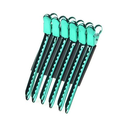12Pcs Metal Dividing Duck Bill Clips Clamp Hair Styling Clips Hairpin Stainless Steel Modelling Positioning Clamp Clip Professional Hairdressing Clip (Green)