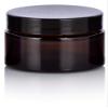 (12 Pack) 1 oz Amber Glass Thick Balm Jar with Black Lined Lid view 1