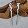 (2) Anodized Aluminum Matte Finished Spiral 6" Hair Sticks with Clear Rhinestones Unbreakable Waterproof Pick Pic Pin Fork (Silver) view 2