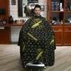 BARBER PRO Barber Cape, Hair Cutting Cape with Snap Closure, Professional Salon Cape, Barber Hairdressing Cape - Waterproof Adjustable Snap for Hairstylists, 50 x 60 inches (Black Gold) view 2