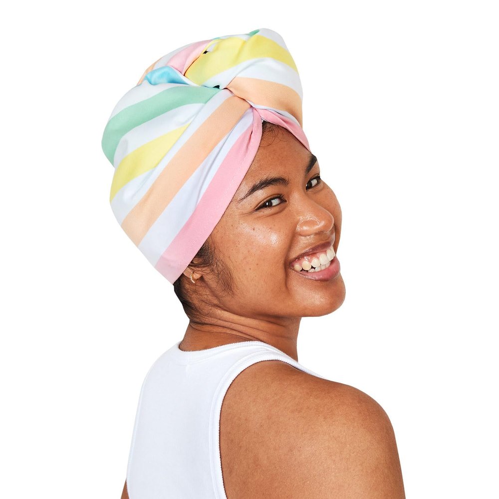 Dock & Bay Turban Hair Towel - for Home & The Beach - Super Absorbent, Quick Dry - Summer - Unicorn Waves, One Size