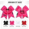 TUUXI 4pcs Large Cheering Hair Bows 8 Inch Cheerleading Bows with Elastic Hair Ties Bands Ponytail Holder for Cheerleaders Softball Football Competition College Sport Black Red Pink White view 2