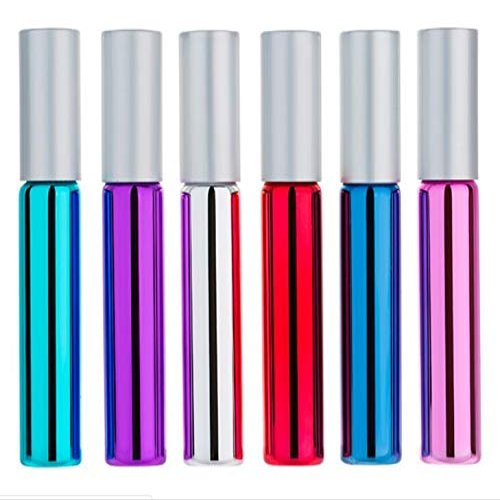 10ml /0.33oz(3Pcs) Empty Refillable Glass Roller On Bottle Essential Oil Ball Bottle Detachable Stainless Steel Roller Balls Bottle Travel Size for Homemade Massage Eye Cream Bottle Smear Ball Bottle