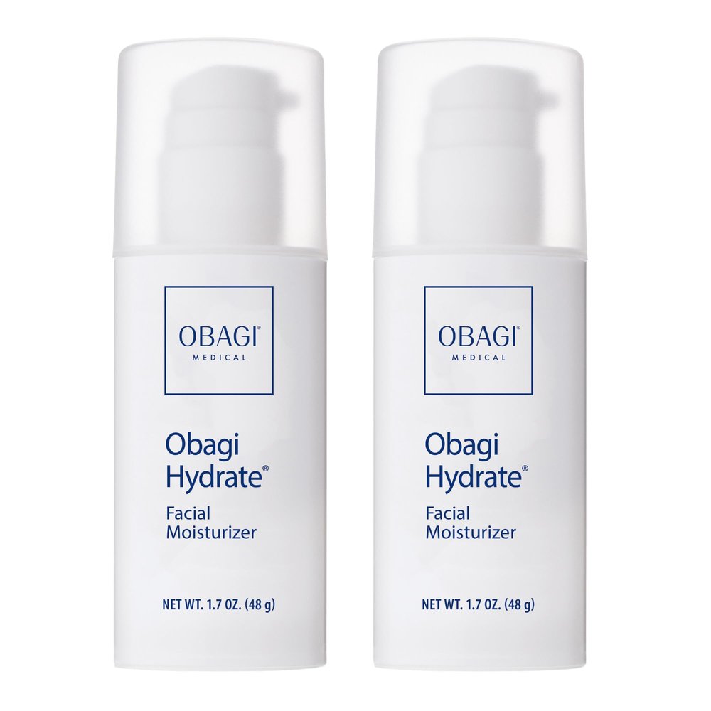Obagi Hydrate Facial Moisturizer  Non-Comedogenic Intensely Hydrating All Day Moisturizer that Combats Dryness with Tara Seed Extract, Shea Butter & Avocado Oil  All Skin Types  2-Pack, 1.7 oz ea