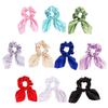 10 Pcs Solid Color Silk Satin Scrunchy Rabbit Ears Hair Ties Hair Scrunchies Soft Elastic Hair Rope Ponytail Holder Women Hair Accessories (Random Color) view 1