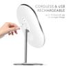 Fancii Vera LED Lighted Vanity Makeup Mirror, Rechargeable - Cordless Illuminated Cosmetic Mirror with 3 Dimmable Light Settings, Dual Magnification (Chrome) view 3