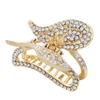 1PC Elegant Butterfly Rhinestone Alloy Hair Claw Clip Bride Wedding Crystal Hair Jaw Clips Hairpin Hair Clamp for Women Lady (Gold) view 1