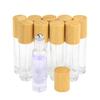 10ml(1/3oz) Roll On Bottles,10 Pack Glass Roller Bottles Essential Oil Bottles Perfume Cosmetic Sample Bottles With Stainless Steel Roller Ball&Bamboo Lids view 1