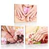 iKNOW FOTO Canvas Set of 3 Wall Art Manicure Painting Hands Foot Bath Massage Spa Still Life with Flowers Pictures Nails Beauty Salon Posters Printed Giclee Print Gallery Wrap for Walls view 1