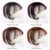 RemeeHi Remy Human Hair Straight Hairpiece Clip In Hair Topper Piece for Women Hand Made 3D Hair Bangs Light Brown view 4