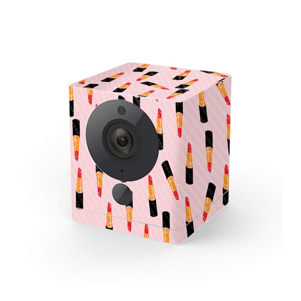 MightySkins Carbon Fiber Skin for Wyze Cam V2 - Lipstick Pattern | Protective, Durable Textured Carbon Fiber Finish | Easy to Apply, Remove, and Change Styles | Made in The USA