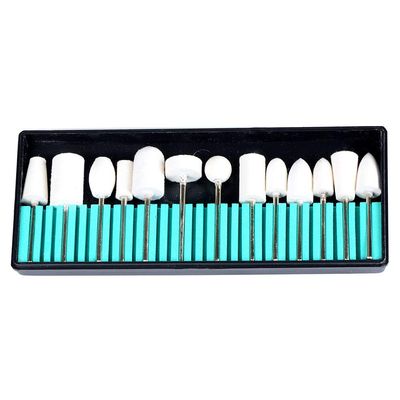 12pcs Nail Drill Bits 3/32 File Buffer Shank Bit Felt-Tipped Rotary Polishing Kit Pedicure Manicure Tools