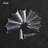Magik 500-1000 Pcs Coffin Nail Tips Long Square French Fake False Nails Stiletto Nail Clips US (1000 Pack, Half Pointy Nail, Clear) view 3