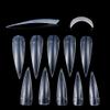 Magik 500-1000 Pcs Coffin Nail Tips Long Square French Fake False Nails Stiletto Nail Clips US (1000 Pack, Full Pointy Nail, Clear) view 1