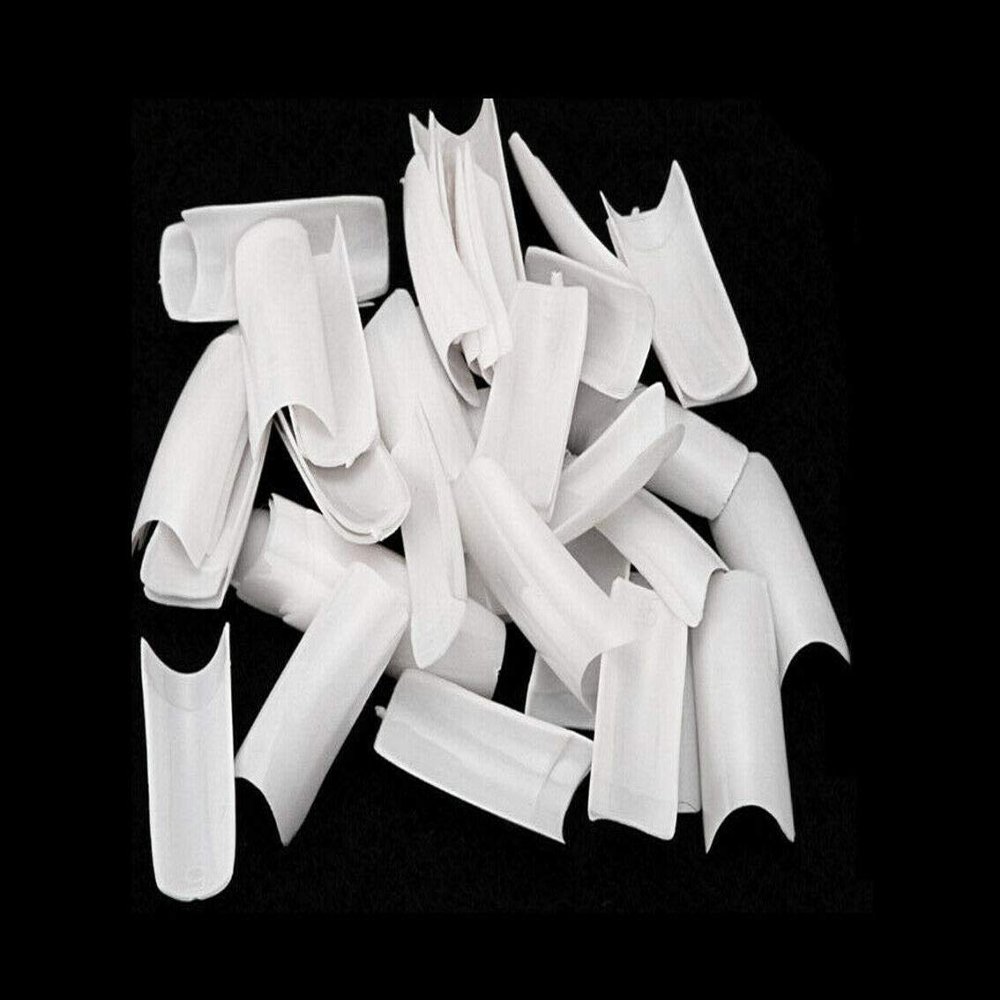 Magik 500-1000 Pcs Coffin Nail Tips Long Square French Fake False Nails Stiletto Nail Clips US (1000 Pack, Square Nail, White)