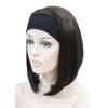 Lydell Short Straight Bob Headband Wig 3/4 wig short half Synthetic hair wig (Chestnut Brown) view 1