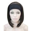 Lydell Short Straight Bob Headband Wig 3/4 wig short half Synthetic hair wig (Chestnut Brown) view 2
