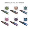 Jutao Holographic Nail Powder Chameleon Peacock Nail Glitter Nail Art Chrome Glitters Laser Rainbow Mirror Effect Nail Art 6x0.3g/Jar (Blue 01-06) view 3
