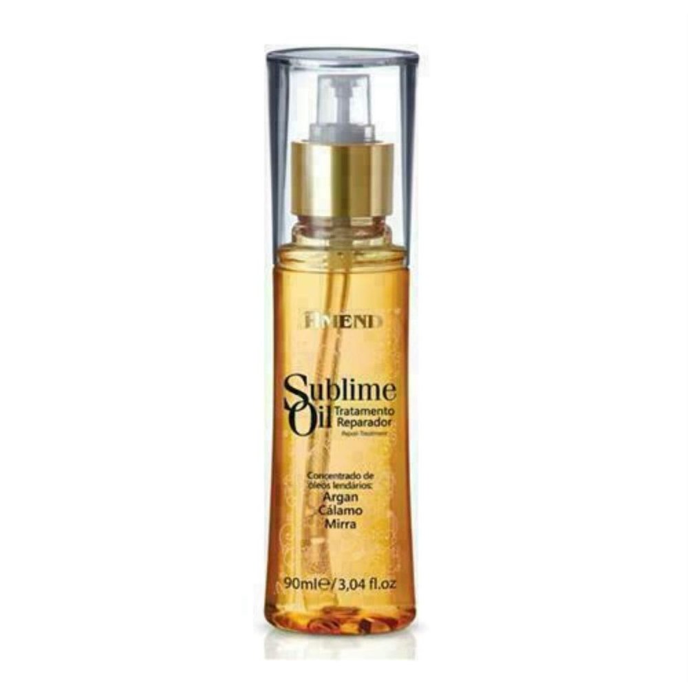 Amend Argan Calamus Myrrh Repairs Fiber, Nourishes, Protects and Softens Sublime Oil Tratamanto Reparador 3.4 Fl.oz/90 Ml