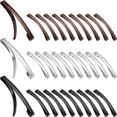 Hotop 30 Pieces Open Center Metal Barrettes Anti-slip Metal Hair Clip for Women, Assorted Colors(Slide Barrette,Black, Silver)