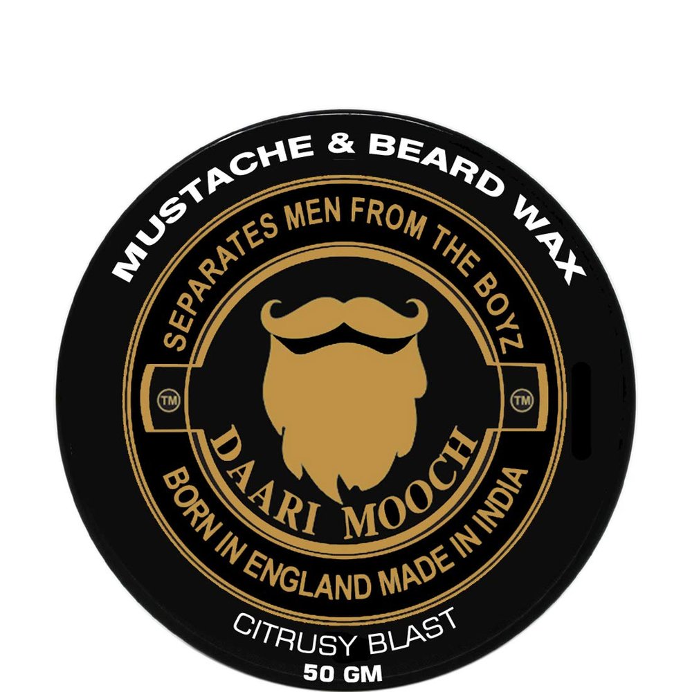 DAARIMOOCH Beard & Mustache Wax - Natural ingredients - Medium to Firm Hold (Citrusy Blast, 50 gm)