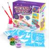 Original Stationery Glitter Tattoo Kit - 33-Piece Multicolor Set, Ages 3-8, 24 Stencils, 6 Color Pots, 2 Brushes & Adhesive - Glitter Tattoos for Kids & Sleepover Party Supplies view 1