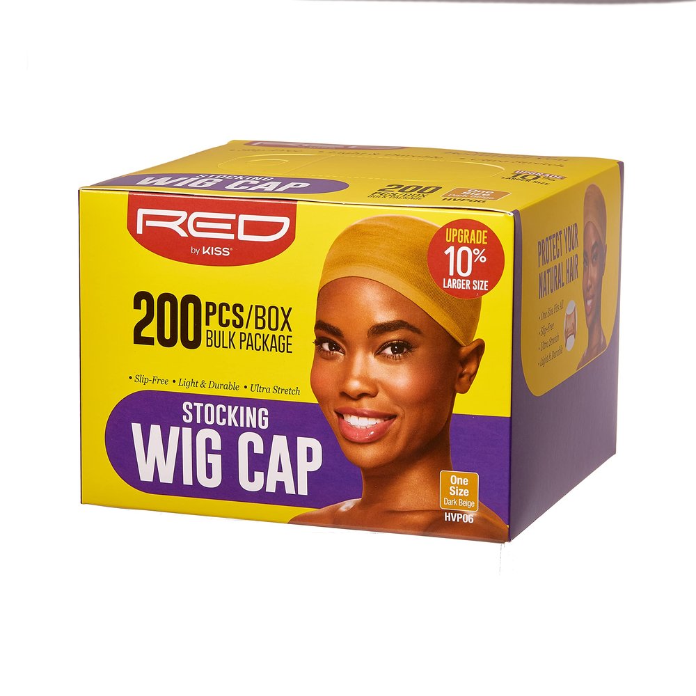 KISS Red STOCKING WIG CAP, 200PCS Bulk Box Secures your hair, long lasting, stays in place, light, lightweight, breathable, wig comfortable