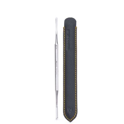 GERMANIKURE Rounded Double Spatula Implement for Ingrown Toenails in Leather Case, Podiatry Pedicure Tool Made in Solingen Germany
