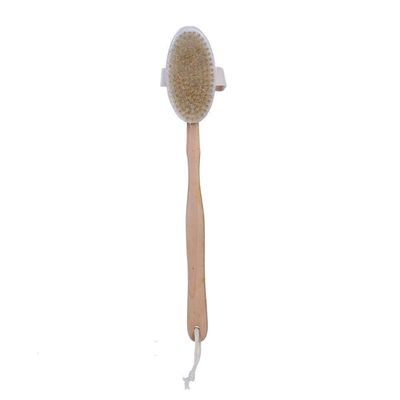 Long Handle Bath Brush for Shower,Natural Sauna Brush Long Handle Deluxe Bath Brush Sauna Accessories Body Brush