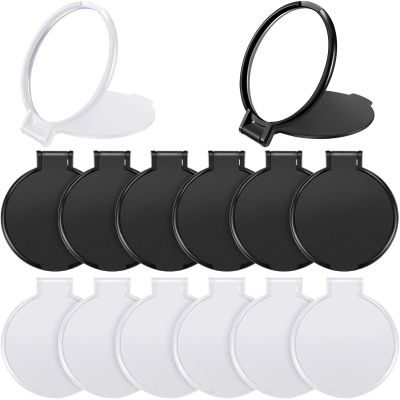 24 Pieces Mini Folding Round Compact Mirror Portable Pocket Makeup Mirror Bulk for Women Travel Daily Use, 2 Colors