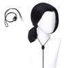 QACCF Mens 70s hippie Short Straight Black Vincent Vega Costume Wig with Widows Peak + 1 Bolo Tie view 2