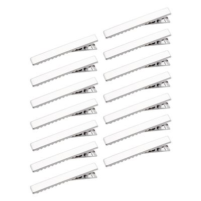 1000Pcs Iron Flat Alligator Teeth Hair Clip Blank Hair Barrette Prong Platinum for DIY Hair Accessories Making 57x8.5mm
