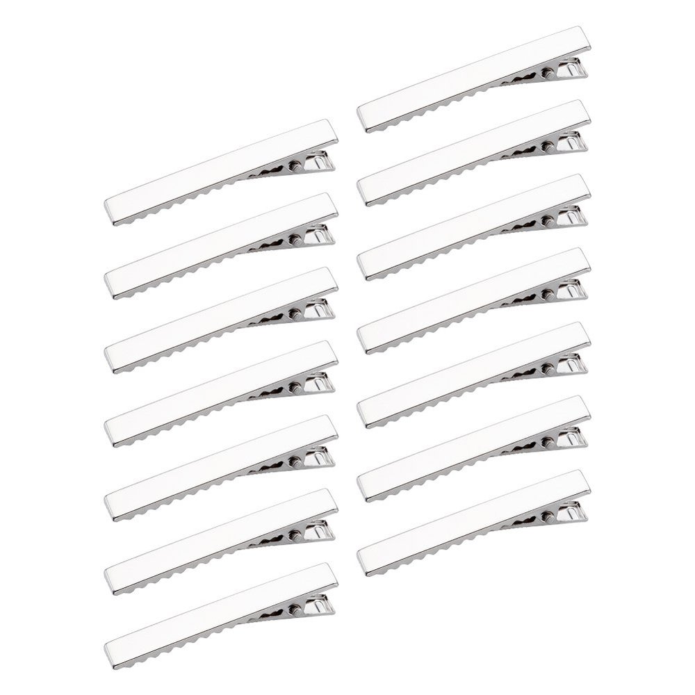 1000Pcs Iron Flat Alligator Teeth Hair Clip Blank Hair Barrette Prong Platinum for DIY Hair Accessories Making 57x8.5mm