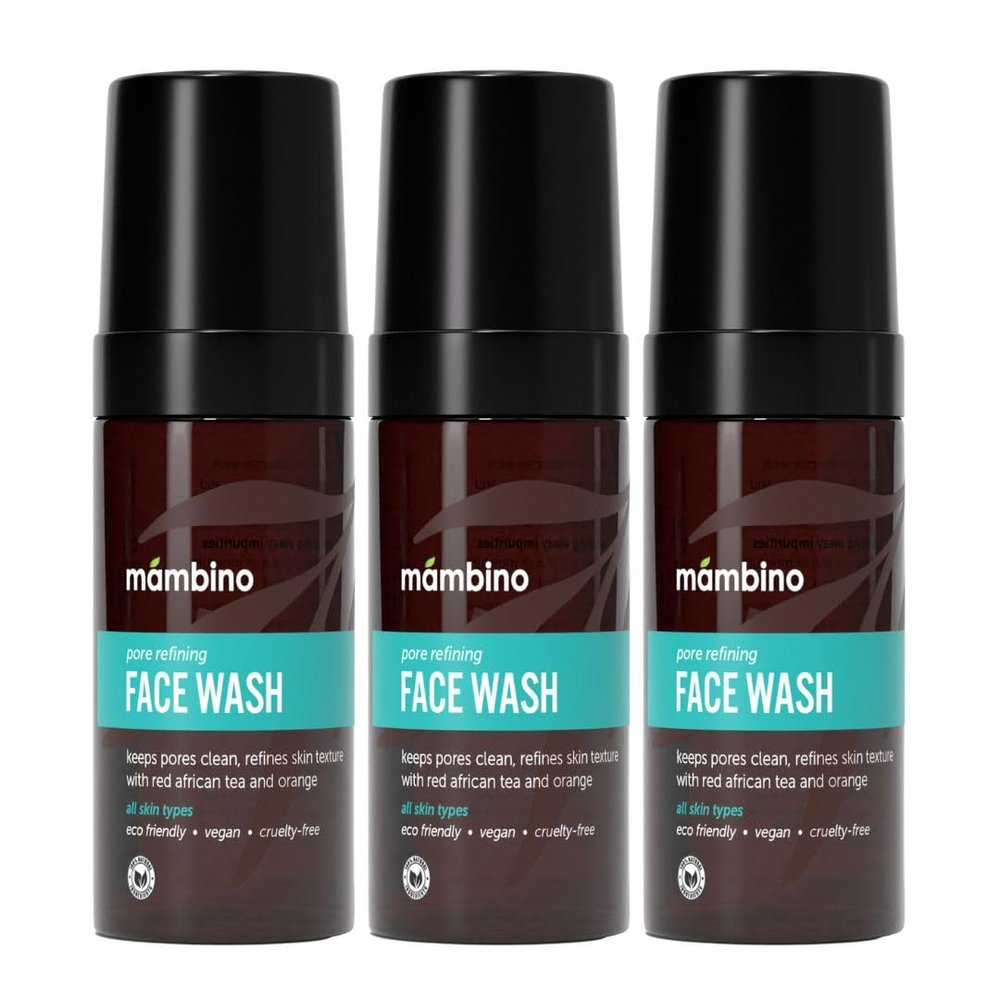 Mambino Organics Pore Refining Foaming Cleanser, Red African Tea + Orange, 5.5 Fluid Ounces (2-Pack Foaming Cleanser)