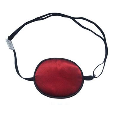 Adult/Child Breathable Adjustable Strabismus Silk Eye Patch Pad Amblyopia Corrected Single Eye Mask for Lazy Eye(Red)