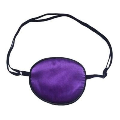 Adult/Child Breathable Adjustable Strabismus Silk Eye Patch Pad Amblyopia Corrected Single Eye Mask for Lazy Eye(Purple)