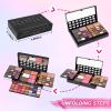 All In One Makeup Gift Kit - Ultimate Color Combination - 36 Eyeshadow, 28 Lip Gloss, 3 Blusher, 4 Concealer, 3 Contour Powder, 3 Brushes, 1 Mirror, 74 Colors Palette Set view 3