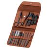 16 Pieces Manicure Set, Pedicure Kit, Nail Clippers, Stainless Steel Professional Personal Care Tool Kit, Nail Tools with Brown Case, Gifts for Men view 1