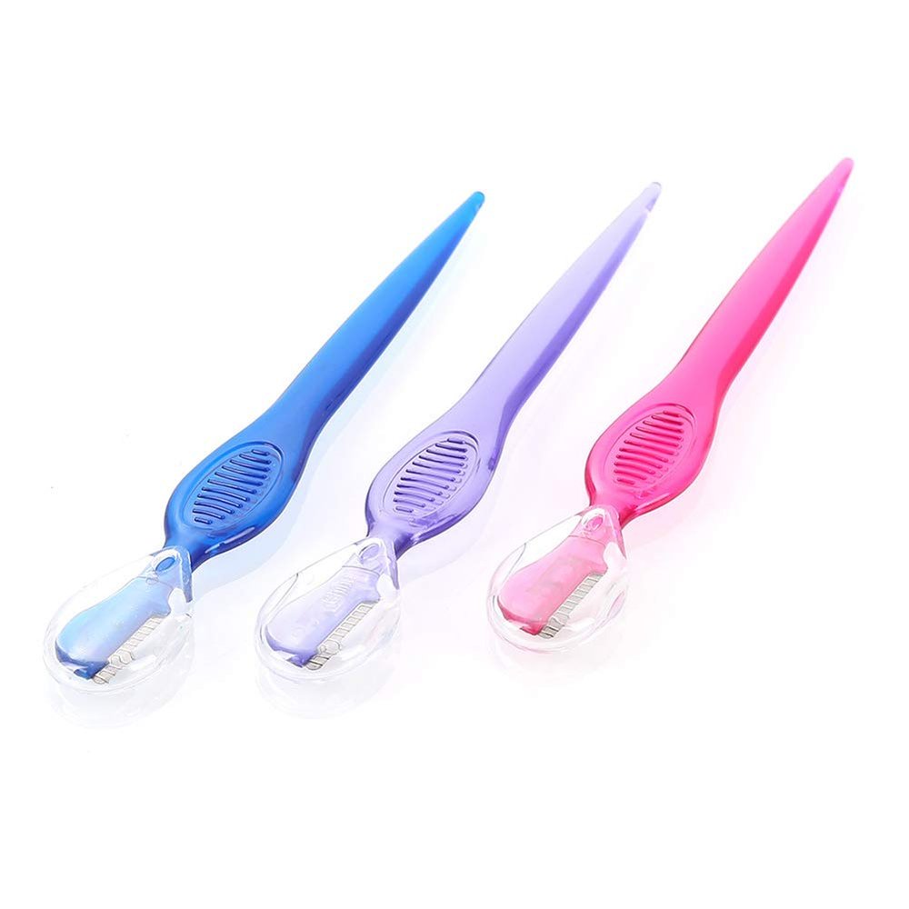 AKOAK 3 Pcs Safety Razor for Women's Face and Eyebrows, Portable, Used for Facial Hair Removal, Eyebrow Trimming and Other Cosmetic Tools