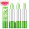 3PCS Aloe Vera Lipstick,Long Lasting Nutritious Color Changing Lip Balm,Natural Moisturizer Magic Temperature Color Change Lip Gloss,Green view 1