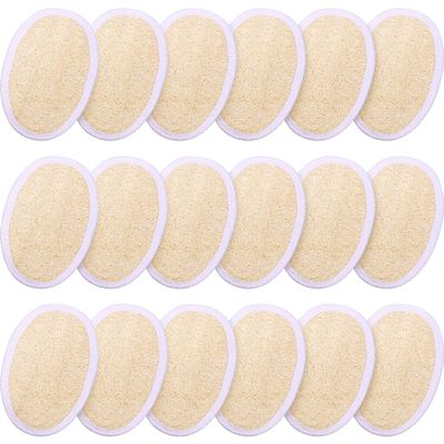 18 Packs Exfoliating Loofah Sponge Pads Facial Body Bath Shower Loofah Sponge Pad Natural Exfoliating Scrubber Brush for Men Women