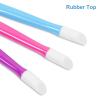 10pcs Rubber Nail Cuticle Pusher Tipped Plastic Handle Nail Art Tool Nail Acrylic Cuticle Pusher Cleaner (Random Color) view 3