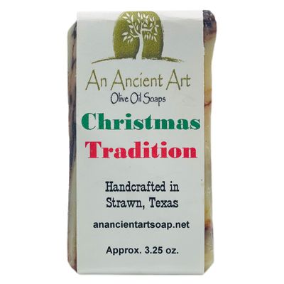 Ancient Art Soap 3.25oz All Natural Handcrafted Olive Oil Soap Bar (Christmas Tradition)