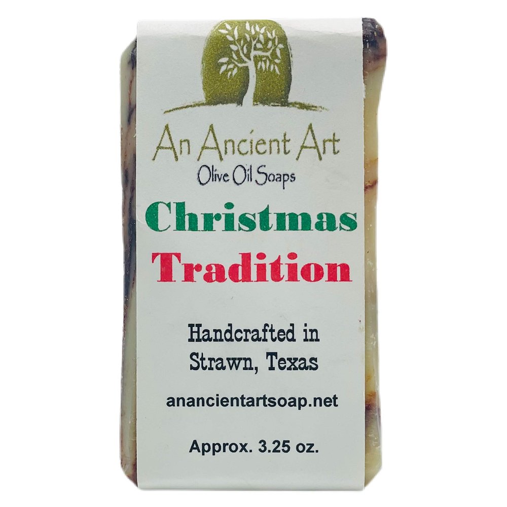 Ancient Art Soap 3.25oz All Natural Handcrafted Olive Oil Soap Bar (Christmas Tradition)