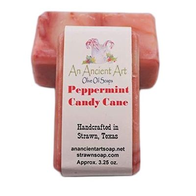 Ancient Art Soap 3.25oz All Natural Handcrafted Olive Oil Soap Bar (Peppermint Candy Cane)