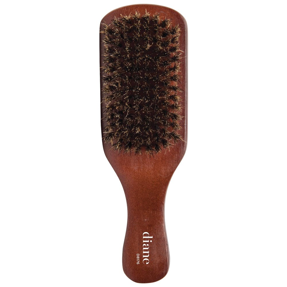 Diane Reinforced Boar Bristle Curved Club Wave Brush for Men and Barbers  Medium Bristles for Thick and Curly Hair  Use for Detangling, Smoothing, Wave Styles, Restore Shine and Texture