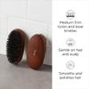 Diane Reinforced Boar Bristle Military Wave Brush for Men and Barbers  Medium Bristles for Thick and Curly Hair  Use for Detangling, Smoothing, Wave Styles, Restore Shine and Texture view 2