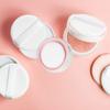 2pcs 10g Powder Case Round Mesh Powder Container Elastic Makeup Case (Pink+ Puff) view 2