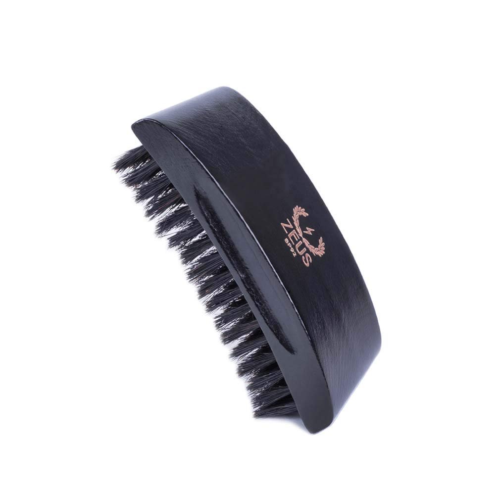 ZEUS Premium Hair Brush, Men's Grooming Beard & Hair Brush, Beech Wood & 100% Boar Bristle (Palm Brush)